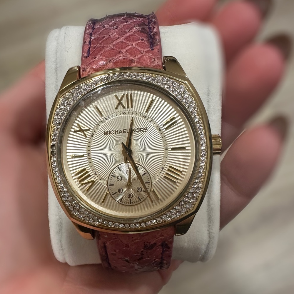 Michael Kors Pink Snake Skin Watch